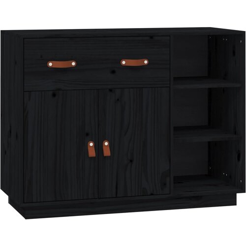 Maison Chic Komoda - Predalnik črna 98,5x40x75 cm trdna borovina, (21715875) Slike