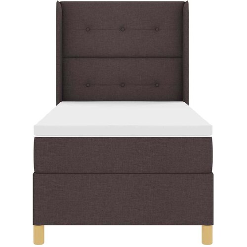  Krevet s opruga kutije s LED trakama Smeđa 100 x 200 cm tkanina Slike