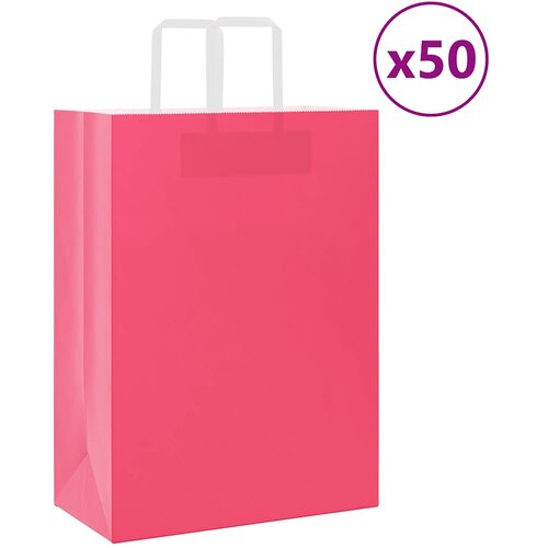  Papirnate vrećice 50 kom s ručkama ružičaste 32x17x44 cm Cijene