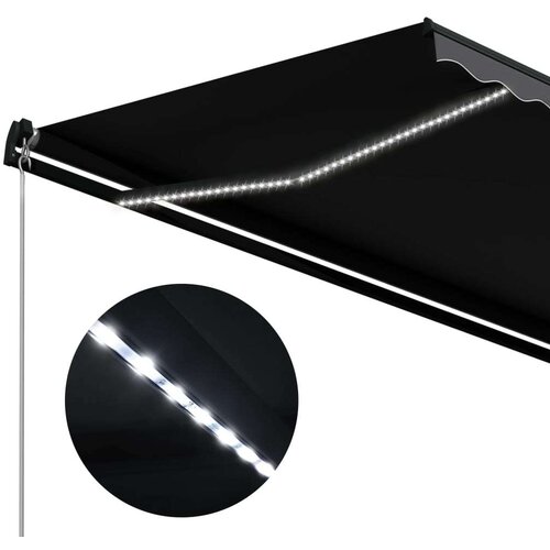  Tenda na ručno uvlačenje s LED svjetlima 450 x 300 cm antracit Slike