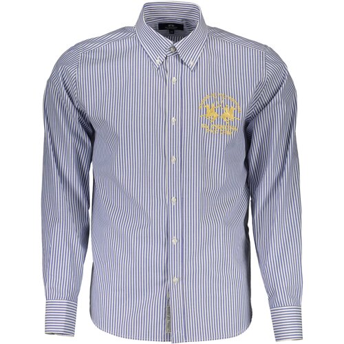 La Martina LONG SLEEVE SHIRT MEN BLUE Slike