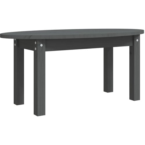 Maison Chic Klubska mizica - kavna mizica - Nizka mizica siva 80x40x35 cm trdna borovina, (21753347) Slike