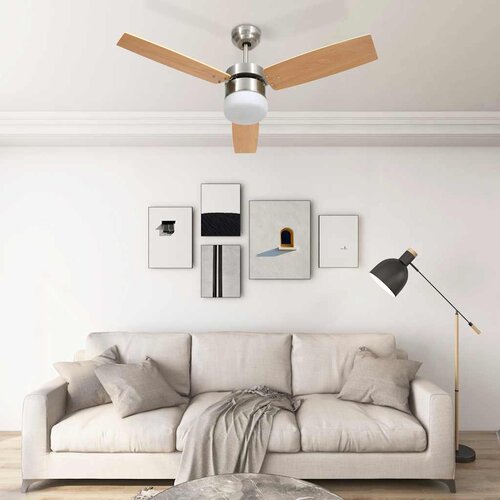  Stropni ventilator sa svjetlom i daljinskim 108 cm svjetlosmeđi Cijene