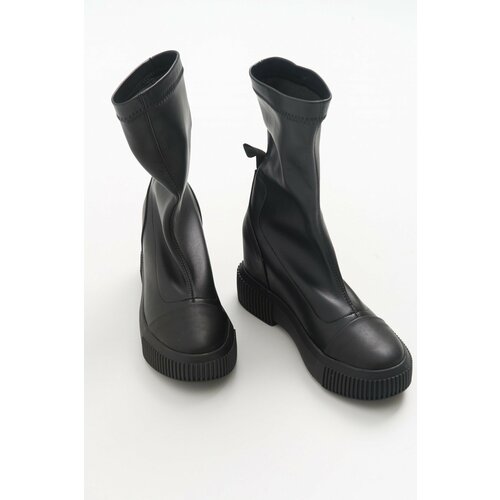 LuviShoes 3042 Black Skin Women's Boots Cene