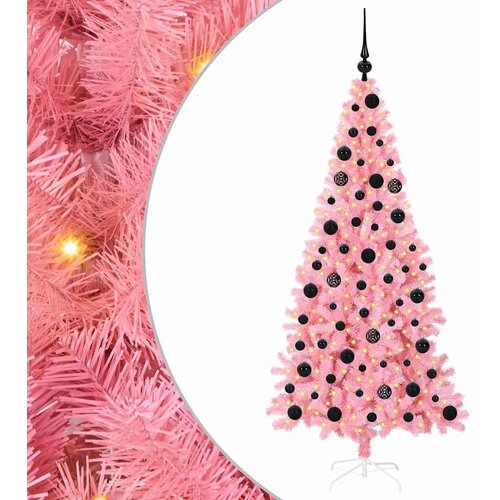 VidaXL Božićno drvce s 300 LED svjetlima Ružičasta 180 cm PVC Slike