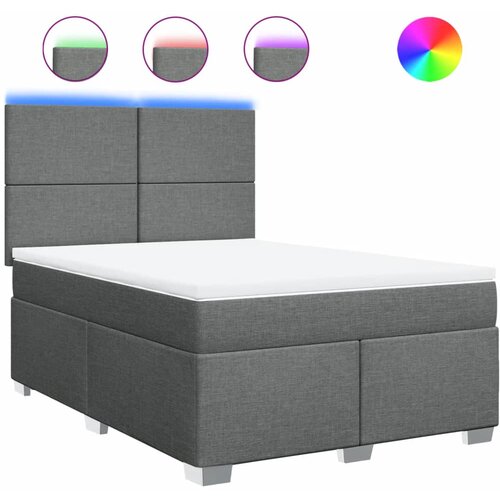 Maison Chic Box spring postelja - Vzmetna postelja z vzmetnico temno siva 160x200 cm blago SL18217, (21894465) Cene