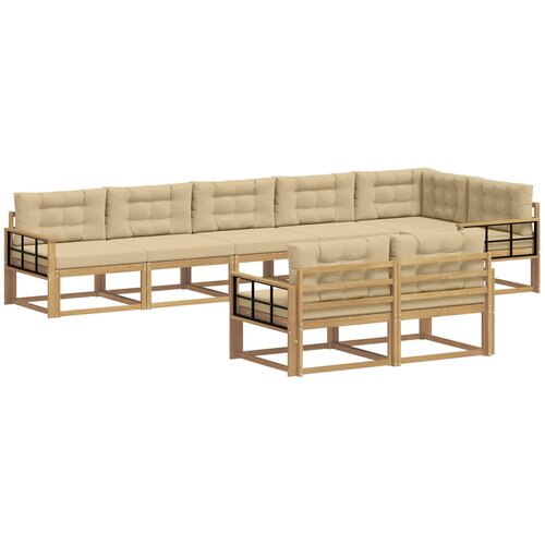 vidaXL Zunanja garnitura za sedenje 6 pcs Bela in bež Poliester, (5000279704) Cene