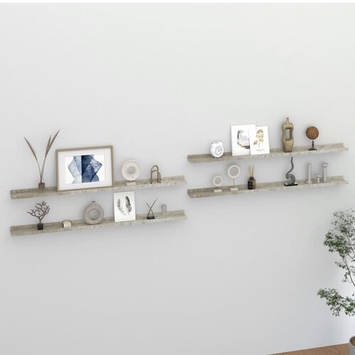 vidaXL Zidne police 4 kom siva boja betona 115 x 9 x 3 cm Cijene