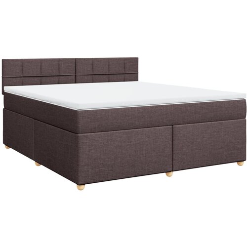 vidaXL Box spring postelja z vzmetnico temno rjava 180x200 cm blago, (21309553) Cene