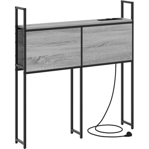 vidaXL Headboard za shranjevanje z postajo za polnjenje Siva sonoma, (5000142369) Cene