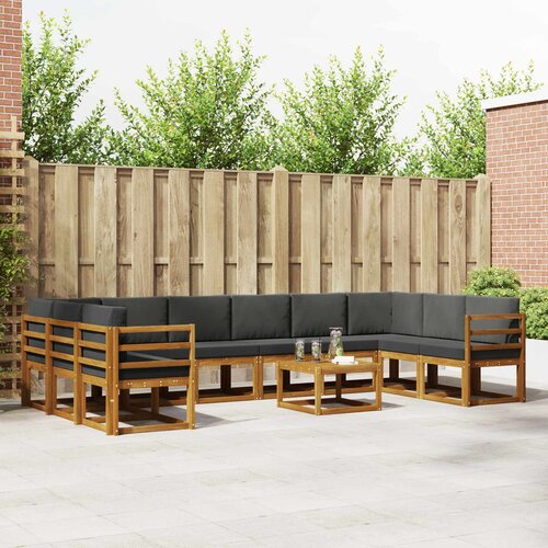 Set vanjskih sofa s jastukom 11 pcs Prirodna i antracit Cene