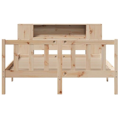 VidaXL Krevet s regalom za knjige bez madraca 140x200 cm od borovine Slike
