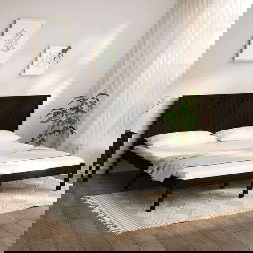  Posteljni okvir črn iz trdne borovine 200x200 cm, (20645527) Slike