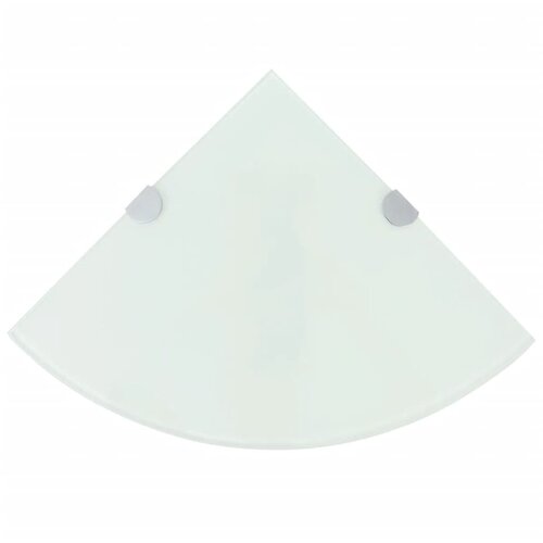 VidaXL Kutna Polica s Kromiranim Nosačima Staklena Bijela 25x25 cm Slike