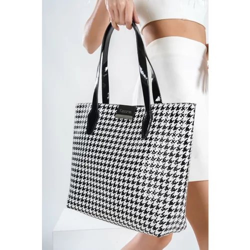 Capone Outfitters Shoulder Bag - Black - Houndstooth pattern