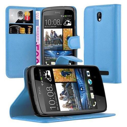 Cadorabo Ohi&scaron;je, združljivo z HTC Desire 500 v nebesno modra - Za&scaron;čitni ovitek z magnetnim zapiranjem, stoječo funkcijo in režo za kartice, (20552499) Cene