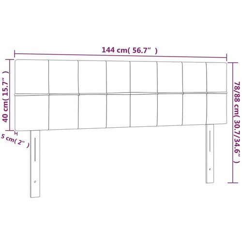  Uzglavlja 2 kom svjetlosiva 72 x 5 x 78/88 cm od tkanine Slike