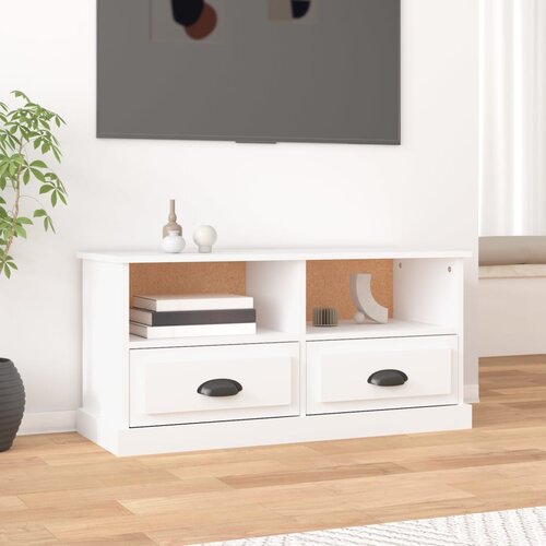 vidaXL TV omarica bela 93x35,5x45 cm inženirski les Cene