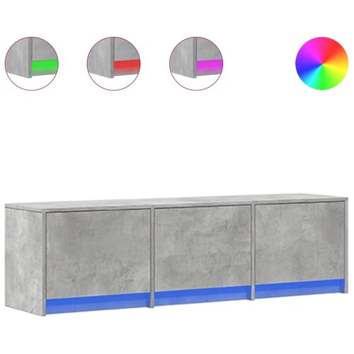 Maison Chic TV omarica - TV stojalo - Televizijska omarica z LED betonsko siva 140x34x40 cm inženirski les, (21701576) Cene