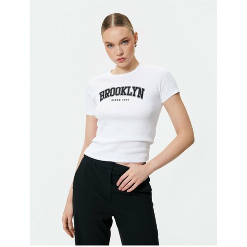 Koton Brooklyn Printed T-Shirt Slim Fit Short Sleeve Crew Neck Cotton Slike