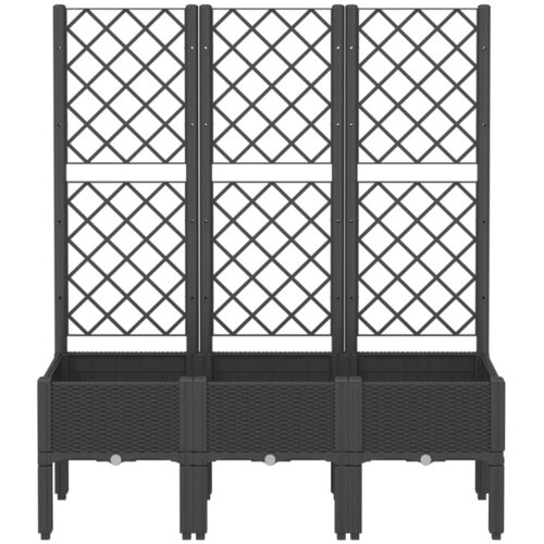  Vrtna sadilica s re&amp;scaron;etkom crna 120 x 40 x 142 cm PP Slike