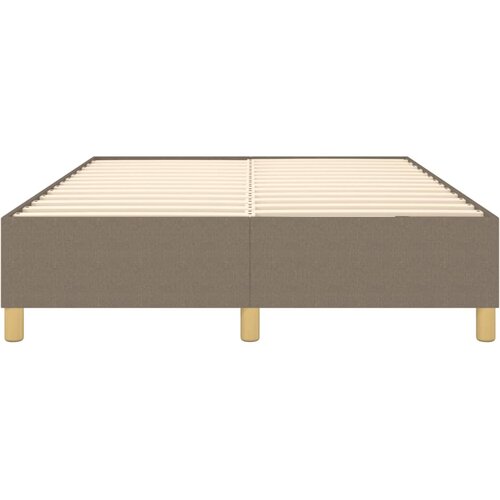  Okvir za krevet s oprugom smeđesivi 140 x 190 cm od tkanine Slike
