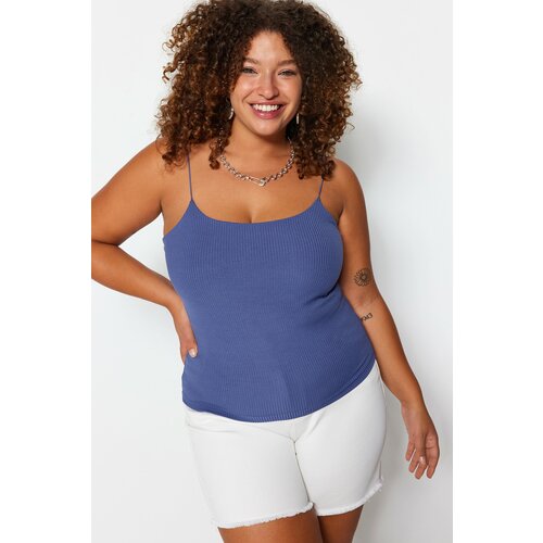 Trendyol Curve Plus Size Blouse - Blue - Fitted Cene