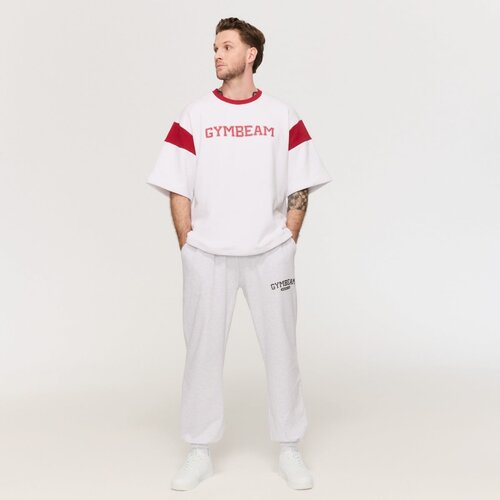 GymBeam Mu&amp;scaron;ka majica Premium Heavyweight Varsity White S Slike