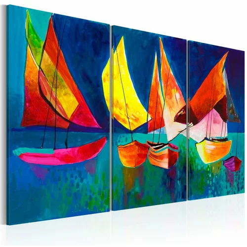  Ručno slikana slika - Colourful sailboats 120x80