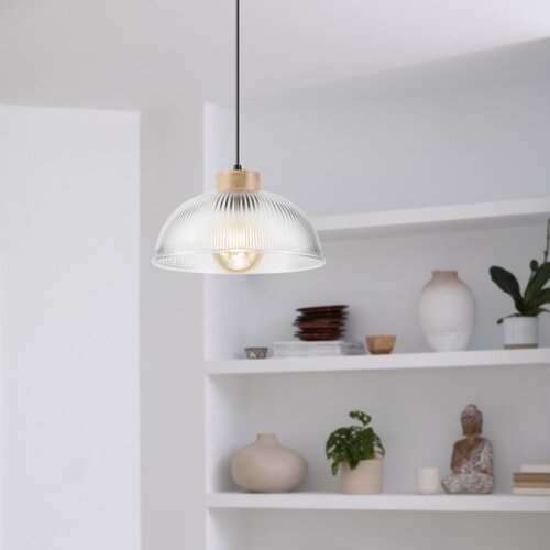  Visilica na sajli PIA 1xE27/60W/230V, prečnik 30 cm, hrast Slike