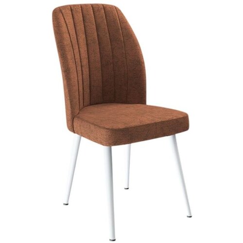 Hanah home set trpezarijskih stolica Platinum 8 kom, terakota tkanina Jerry, bele metalne noge Cene