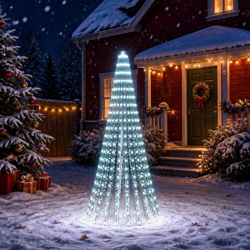  LED božićno drvce 470 cm 1504 LED lampica Čelik Slike