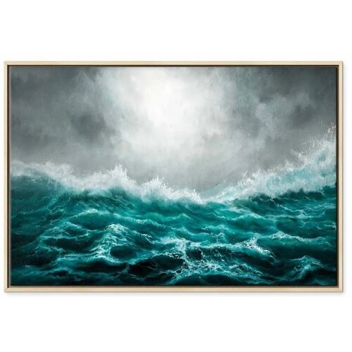  Slika - Restless Ocean (1 Part) Wide 60x40 U prirodnom drvenom okviru Slike