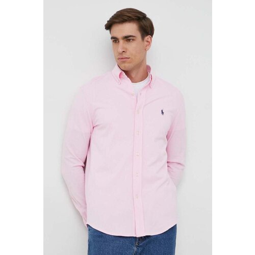 Polo Ralph Lauren Bombažna srajca mo&amp;scaron;ka, roza barva Slike