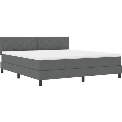vidaXL Box Spring postelja s madracem & LED temno siva 180x200 cm Tkanina Cene