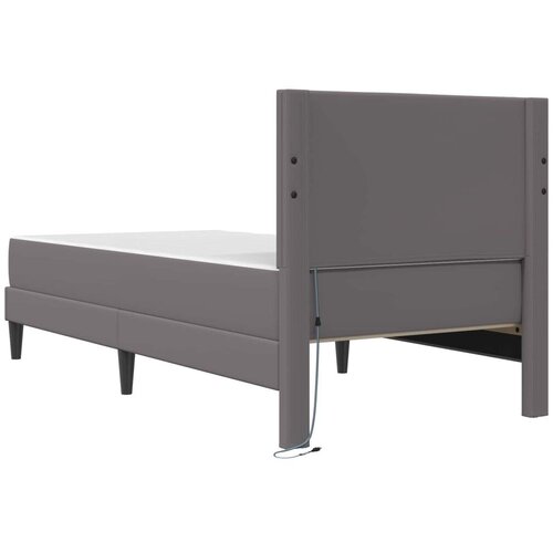  Okvir za krevet s LED trakama s uzglavljem Umjetna koža - Siva 80 x 200 cm Slike