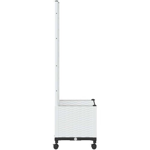  Vrtni saksija s re&amp;scaron;etkom i kotačima Bijela 40 x 40 x 146 cm PP Slike