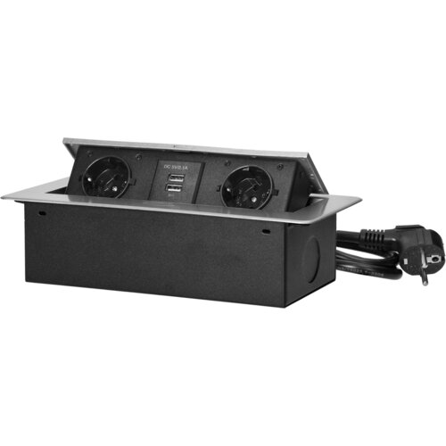 Orno Produžni kabel sa 2 x Schuko utičnice + 2 x USB, ugradbena - OR-AE-13126(GS)/G Cene