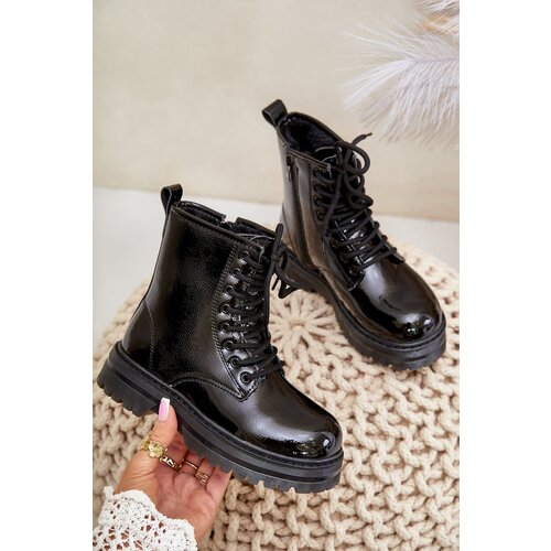 FR1 Insulated girls boots lacquered with zipper black Novita Cene