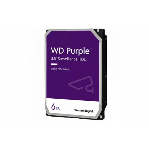 Western Digital hdd video surveillance wd purple 6TB cmr, 3.5'', 256MB, sata 6Gbps, tbw: 180 Slike