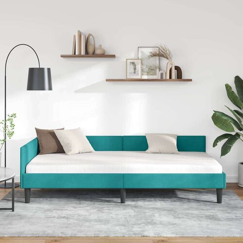 vidaXL Krevetni okvir sa kutnim dizajnom Tirkizna 90 x 190 cm Cene