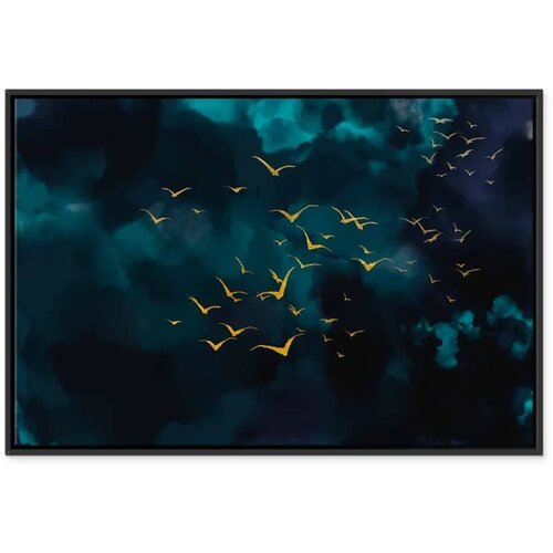  Slika - Sky Before the Storm (1 Part) Wide 60x40 U crnom drvenom okviru Slike