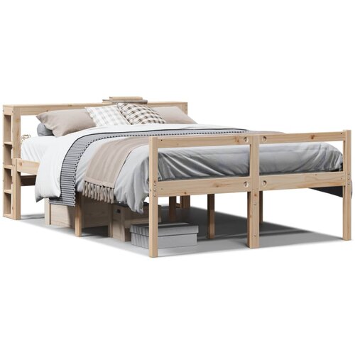VidaXL Postelja za starej&amp;scaron;e z vzglavjem 140x200 cm trdna borovina, (21303719) Slike
