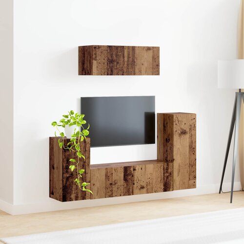  Set TV komoda 4 pcs Staro drvo Konstruirano drvo Slike