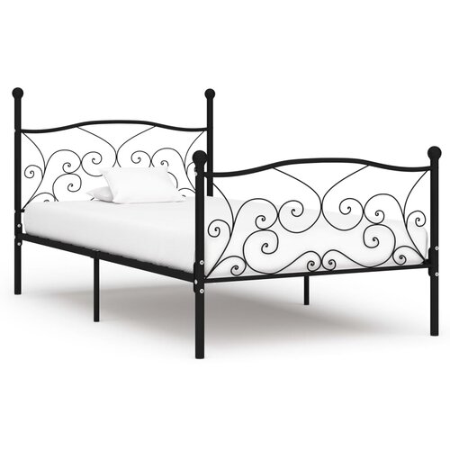 VidaXL Posteljni okvir z letvenim dnom črn kovinski 90x200 cm Slike