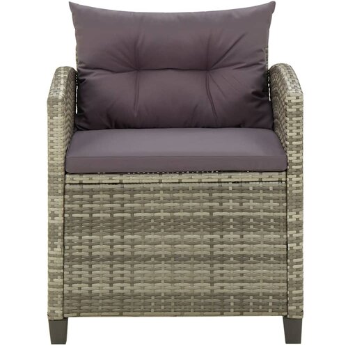 Maison Chic Vrtni Stoli - Stol za vrt z blazinami poli ratan sive barve JS761, (21878151) Slike