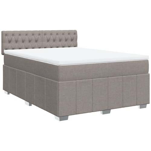 vidaXL Box spring postelja z vzmetnico taupe 140x200 cm blago, (21321143) Cene