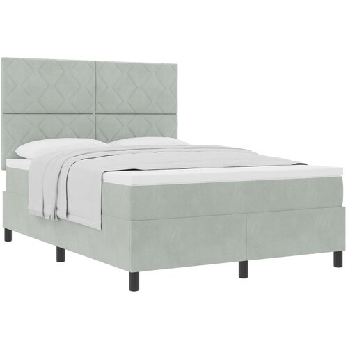 VidaXL Box Spring Krevet s Madracem Svjetlosiva 160x200 cm Bar&amp;scaron;un Slike
