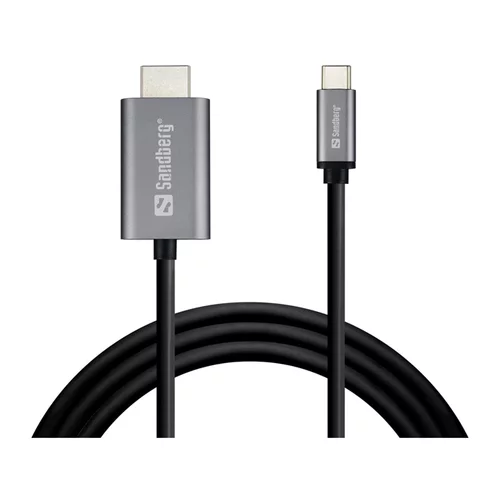 Sandberg Povezovalni kabel, USB-C na HDMI, 2 m, črn