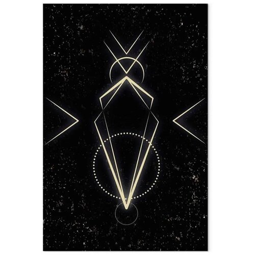  Slika - Symmetry of Shapes (1-part) - Graphic Motif in Black Shade 60x90 Akustična Slike